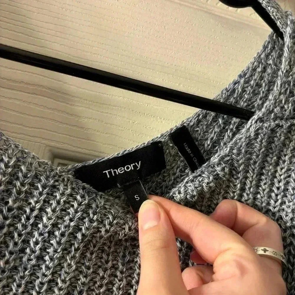 Theory Lalora linen blend sweater in light echo mix - Picture 5 of 7